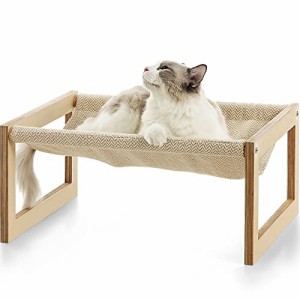 FUKUMARU 猫 犬 ペット ベッド 猫ベッド ペットベッド ハンモック 猫ハンモック 通気性 猫用 ペット用品 リネン 53.3*42*2