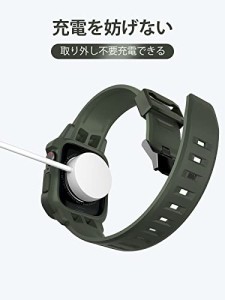 LVFAN 2枚入り Apple Watch用 バンド 42mm 44mm 45mm 一体型 ケース付き アップルウォッチ用 バンド スポーツ