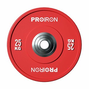 PROIRON ダンベル プレート バーベル プレート 25kg 1個 オリンピックバーベルプレート トレーニングバンパープレート ヘビープレー