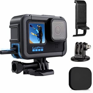 FitStill GoPro Hero11/10/9 フレームタイプのカメラ保護アクセサリー カメラフレーム サイドカバーとレンズカバー付き コ