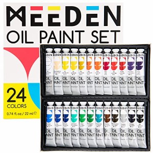 MEEDEN 油絵セット 24色×22ml/0.2オンスチューブ 非毒性 油性 キャンバスペインティング 濃厚顔料 画材 画材 アーティスト 子