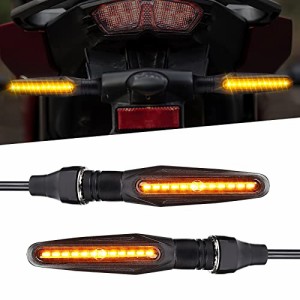 kemimoto バイク ウインカー LED ウインカー eマークスモークレンズ 流れるアンバー 12V 高輝度 IP67防水 抵抗付く 汎用型