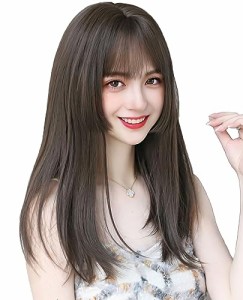 Limakaraウィッグ フルウィッグ ミディアム 姫髪 レディース ストレート ぱっつん セミロング ロング wig 姫カット 自然 耐熱 小