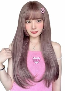 Limakara ウィッグ ロング 姫カット ストレート 自然 セミロング フルウィッグ かつら 姫髪 wig レディース 小顔 原宿系 ロリー