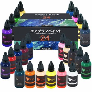 Tplookエアブラシ塗料24色アクリルエアブラシ塗料セット30 ml / 1オンス不透明＆ネオンカラーの希釈は、プラスチックモデルセラミックキ