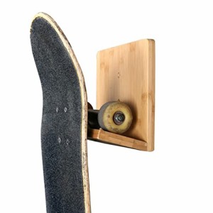 新しいタイトル：COR Surf木製竹スケートボードラック、取り付けが簡単なスケートボードウォールマウント、環境に優しいスケートボードス