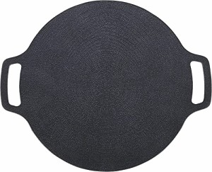 優創 バーベキューグリルパン 33cm 極厚アルミ合金製 鉄板プレート 大判ブラック ステーキ皿 BBQ キャンプにも最適な多機能グリルプレー