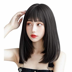 ウィッグ Candybay フルウィッグ ナチュラルwig 原宿 女性 普段使い セミロング ストレートレディス かつら 小顔 耐熱