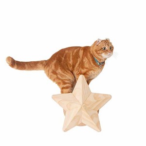 MYZOO STAR キャットステップ 星モチーフ 爪とぎ キャットタワー 壁付け 研ぎくずが出にくい つめとぎポール 多用途ステップ パイン材