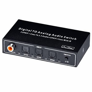 BLUPOW 多機能音声変換器同軸・光デジタル to アナログ音声変換DAC & 光・同軸オーディオ変換DDC＆ デジタル音声切替・分配器 4入