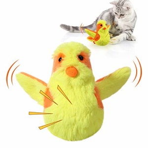 猫用おもちゃ ぬいぐるみ ひよこ Pawaboo 電動 はばたく 鳥 猫玩具 ペットおもちゃ ひとり遊び リアルな動き 食いつきがいい ふわふわ