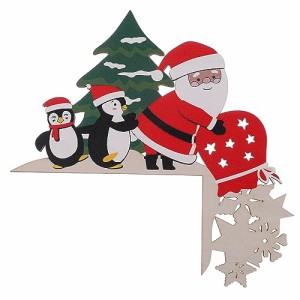 DERAYEE クリスマス 飾り 木製 透かし彫り ミニ ドア掛け 装飾 かわいい 飾り付け 玄関 オーナメント ドアデコレーション 贈り物 プ