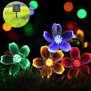 Lecone ソーラー LED イルミネーション ソーラーライト 50LED 7M 屋外 庭 ライト ソーラー 桜の花 IP65防水 8モード