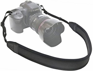 カメラ ネック ストラップ 一眼レフ ・ ミラーレス・ コンパクト カメラ用 クッション性 ネオプレーン 素材 で肩への負担を軽減 シンプル