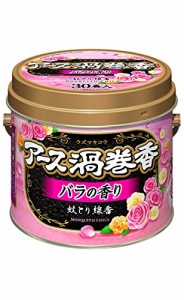 アース渦巻香 蚊取り線香 バラの香り 30巻缶入