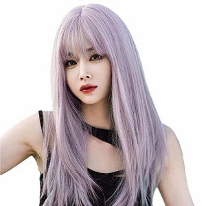 ウィッグ ロング ストレート ウイッグ セミロング 黒髪 女装 フルウィッグ ロリータ コスプレ かつら wig 小顔 自然 耐熱 ネット ギフ