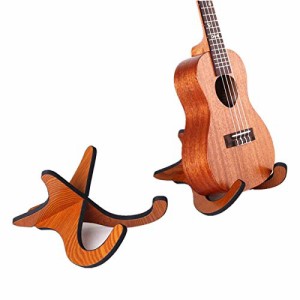 Kuroobaa X型 木製 折り畳み式 楽器スタンドホルダーサポーター ウクレレ/マンドリン/ヴァイオリン用