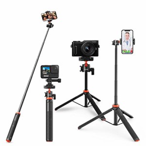 UURIG スマホ三脚 130cm 三脚 コンパクト 軽量 iPhone/Android/ビデオカメラ/アクションカメラ等対応