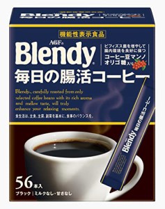 AGF ブレンディ スティックブラック 毎日の腸活コーヒー 56本  インスタントコーヒー  水に溶けるコーヒー  スティックコーヒー  マンノ