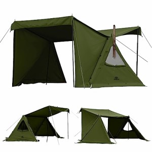 GOGlamping G・G PUP 2.0パップテントTC 1人用 メッシュ/耐熱シート三角窓 ソロテント ポリコットンテントアルミポール+ス