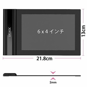 VEIKK ペンタブ 6×4インチ スマホ対応 持ち運び便利 板タブ 筆圧感知8192段階 傾き検知±60° 電源不要ペン ペンタブレット イラ