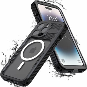UMITTOS iPhone 14 Pro 用 ケース 防水 全面保護 耐衝撃 衝撃吸收 防雪 防塵 薄型 滑り止め クリア QI充電・顔認証対
