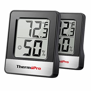 ThermoProサーモプロ 湿度計 温度計 温湿度計 温度湿度計 湿度計室内 室温計 デジタル アナログ 大画面 コンパクト 顔マーク 壁掛け