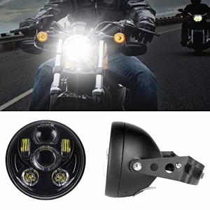 Chelhead 5.75インチLEDヘッドライト ハーレー ブラケット ブラック シェルセット Dyna Wide Glide FXDWG ス