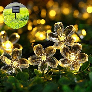 Lecone ソーラー ガーデンライト LED イルミネーション ソーラーライト 50LED 7M 屋外 庭 ライト ソーラー 桜の花 IP65