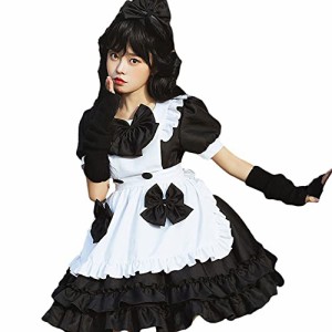 RPFLQ コスプレ メイド服 L 蝶結ぶ エプロン カチューシャ ハロウィン 仮装 レディース セクシー 衣装 可愛い 大人