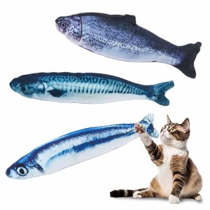 3個 猫 ひとり遊び おもちゃ 蹴りぐるみ 子猫用ぬいぐるみ 魚 サンマ ストレス発散グッズ こども猫用ぬいぐるみ 魚型 さかな 猫用おもち