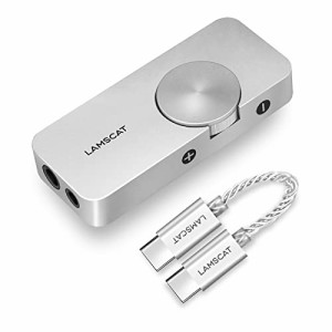 LAMSCAT USB-C ヘッドホンアンプ 2.5mm/3.5mm ポータブル ダブル出力 USB DAC内蔵 スマホWindows 10 /