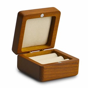 Oirlv 指輪ケース リングケース 木製 2個用 持ち運び ミニ プロポーズ などに適当 婚約指輪ケース SM12801 ページュ