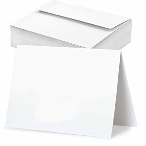VANRA 白紙カード 封筒付き レターセット A2サイズ 100枚セット 無地 メッセージカード DIY 印刷可能 ビジネス招待状 お礼状用