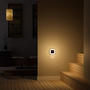 SOAIY ナイトライト 明暗センサーライト 明るさ調節可 コンセント 室内 ワイヤレス 小型 廊下 階段 寝室 2個セット 電球色