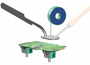 ElecGear ジョイスティック用はんだ除去キット、はんだごてでコントローラ PCB からアナログスティックをはんだ除去します、PC/PS5/