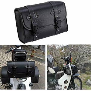 Kemimoto バイク サイドバッグ 小物入れ バイク 6L ツールバッグ 汎用バッグ 工具入れ バイク 高級レザー ブラック