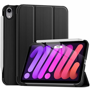 ProCase iPad Mini6 ケース 2021 8.3インチ、三つ折りスタンド スマートカバー オートスリープ対応 金属起毛テクスチャ模