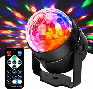 JYX ミラーボール ディスコライト ステージライト LED ポータブル 7色 リモコン付き パーティー KTV カラオケ クラブ バー