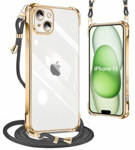 iphone 15 ケース 発売 クリア ネック ショルダー 耐衝撃 ストラップ付き iphone15 スマホケース アイフォン15 カバー 透