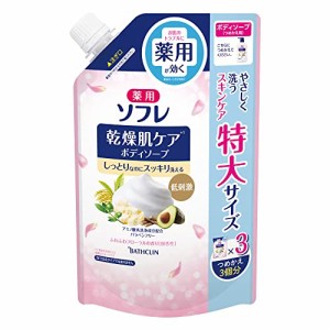 薬用ソフレ 乾燥肌ケアボディソープ 医薬部外品 乾燥肌 ケア ボディソープ つめかえ用 大容量 1200mL