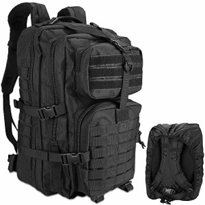 ProCase バックパック 48L 大容量リュックサック MOLLEシステム レインカバー 多機能 3~5日間のアウトドアに対応 ?ブラック