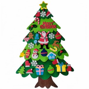 Kuroobaa クリスマスツリー フェルトクリスマスツリー クリスマス 飾り 壁掛け オーナメント付き クリスマス飾り 手作り 4#