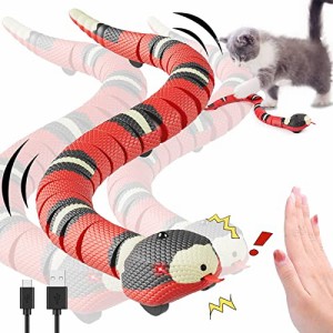 Absdefen シミュレーションペットのヘビ 猫おもちゃ 電気ヘビ 蛇 USB充電式 運動不足 肥満解消 ストレス解消 ノベルティガラガラ リ