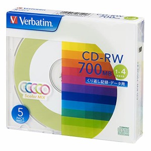 バーベイタムジャパンVerbatim Japan くり返し記録用 CD-RW 700MB 5枚 ツートンカラーディスク 1-4倍速 SW80QM