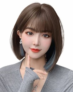 ウィッグ ボブ ショート インナーカラー フルウィッグ かつら レディーズ ストレート 自然 耐熱 小顔効果 wig 女装 原宿 日常 ネット/