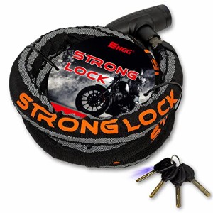 ENGG バイクロック スチールリンクロック 直径24mmx1800mmストロングロックVer2.0 ワイヤーロック 二重防塵 ウェーブキー４本