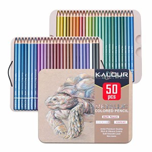 色鉛筆 メタリック 50色セット 金属色 油性 色鉛筆 プロ専用ソフト芯色鉛筆セット 子供から大人、アーティストまで理想的な塗り絵と絵画