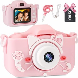 キッズカメラ トイカメラ 子供 カメラ32 GBメモリーカードストラップストラップ自撮り4000 Wピクセル3種類の知育小ゲームフィルターかわ