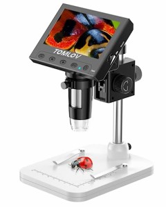 TOMLOV デジタル顕微鏡 コイン顕微鏡 最大1000倍率 4.3インチ顕微鏡 USB充電式 1000x液晶デジタル顕微鏡 調節可能 デジタル